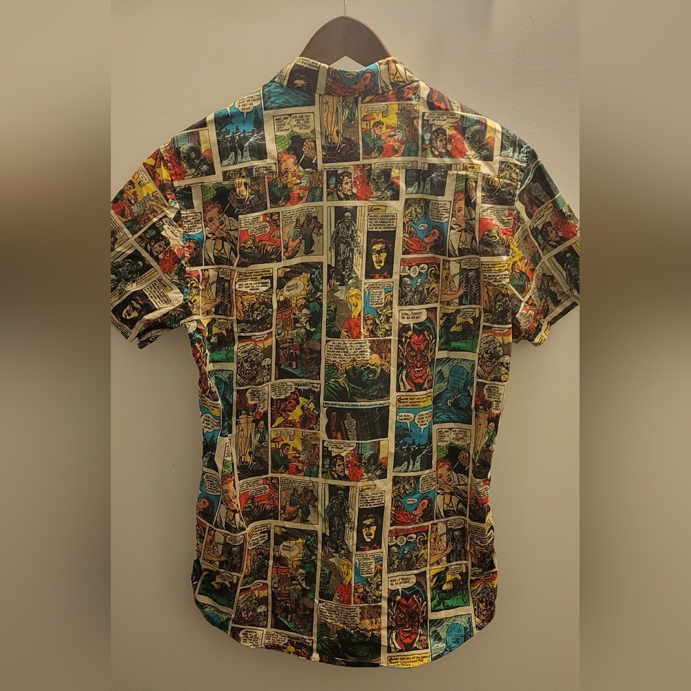 Creepy Company HORROR comic button up